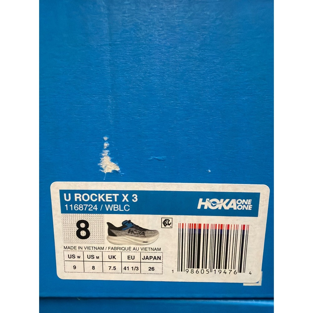 HOKA Rocket X 3 Running Shoes WBLC Size 8 Mens (9 Women's) New in Box $250 MSRP - Picture 7 of 7